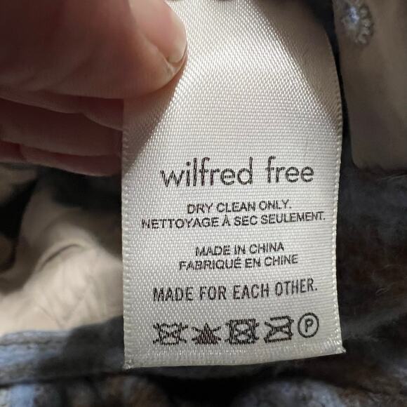 Aritzia Wilfred Free Ganna Shirt Jacket Womens Small Wool Blend Blue Shacket - Picture 5 of 8